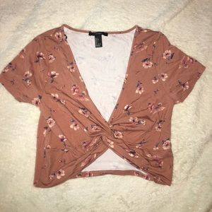 Floral Twist-Tie Crop Top